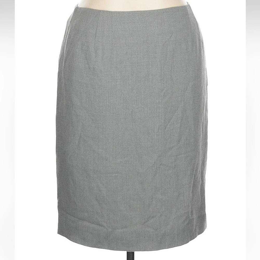 Linda Allard Ellen Tracy Classic Wool Gray Pencil Skirt Career Chic Size 14